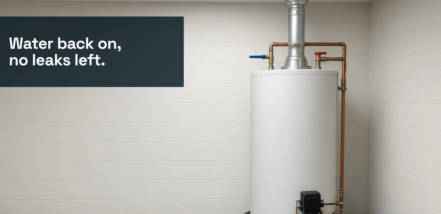 Hartwell Plumbing homepage design by Tarrant Studios, an example site